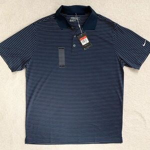 NWT Nike Men's Navy Striped Golf Polo Shirt